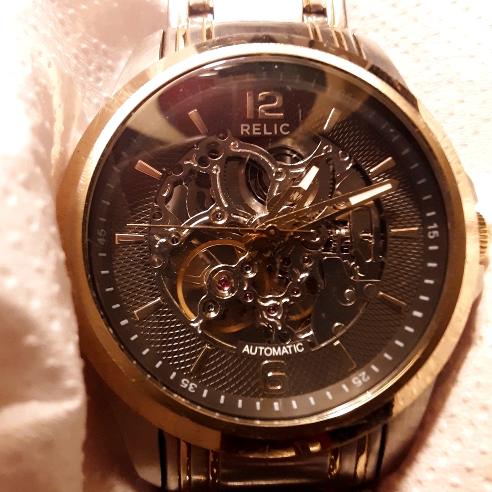 RELIC AUTOMATIC WATCH 2 TONE STAINLESS STEEL BAND
